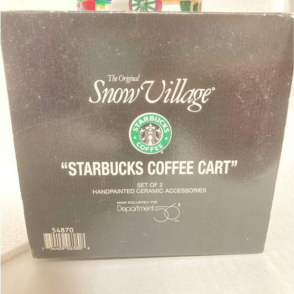 Department 56 Original Snow Village. “Starbucks Coffee Cart. Released 1995. - Picture 3 of 7